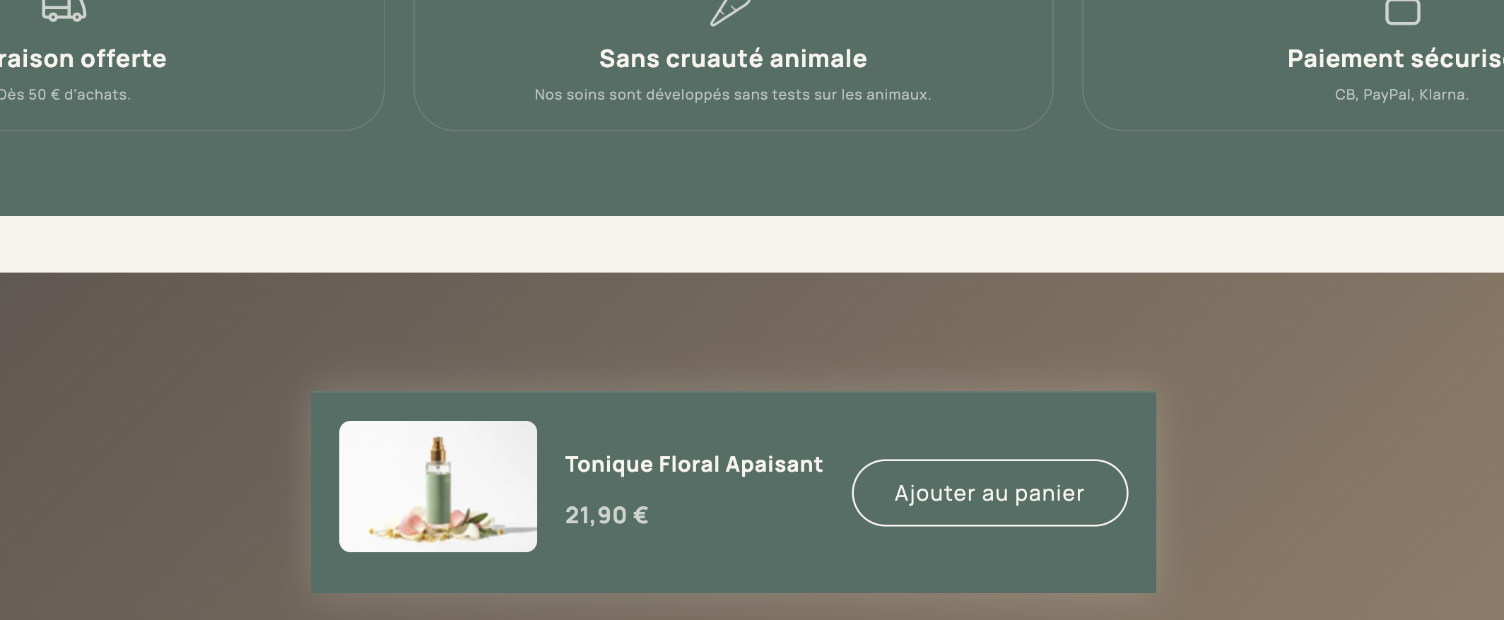 Barre fixe Ajouter au panier